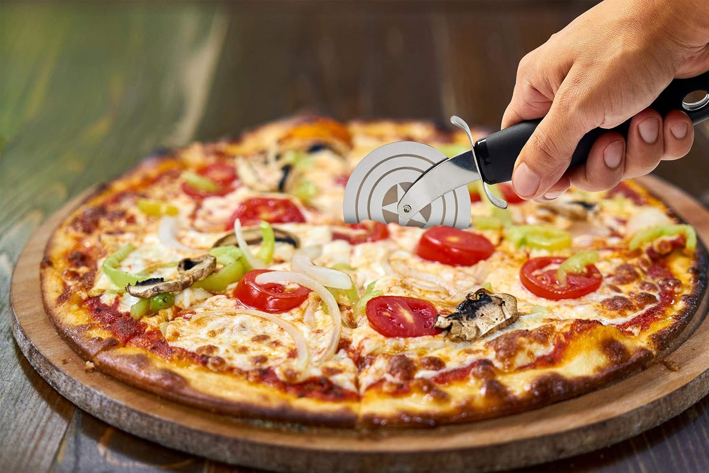 Marvel's Captain America Shield Pizza Cutter - Features Super Sharp Steel Wheel Blade & Strong Comfortable Plastic Handle - Fun Kitchen Accessory - Marvelous Gift For A Chef & Avengers Fan