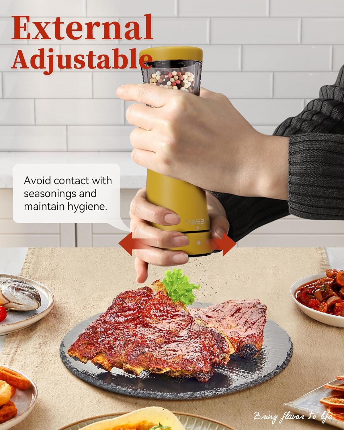 Electric Salt and Pepper Grinder Set with Storage Base, Stainless Steel Rechargeable Salt and Pepper Grinder Set with 4.5 oz Large Capacity, 1.8" Wide Mouth, Adjustable Coarseness, Ideal for Kitchen