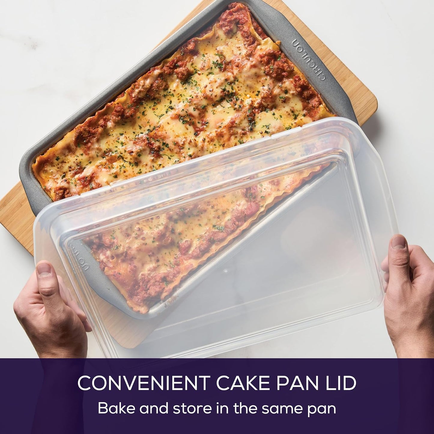 Circulon Nonstick Heavy Gauge Steel Bakeware Set with Rolled Pan Edges Loaf Pan, Cookie Pan, Baking Pans, Cake Pans, Muffin Pan and Cooling Rack (10-Piece, Gray)