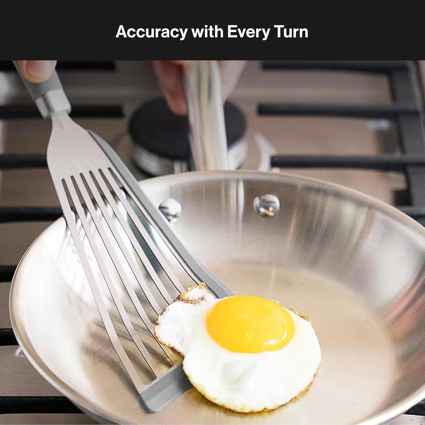 Misen Fish Silicone Spatula - Slotted Turner for Cooking - Perfect for Frying - Heat Resistant - Dishwasher Safe -1mm Thick Flexible Flipper - Soft Silicone Grip Handle for Easy Use