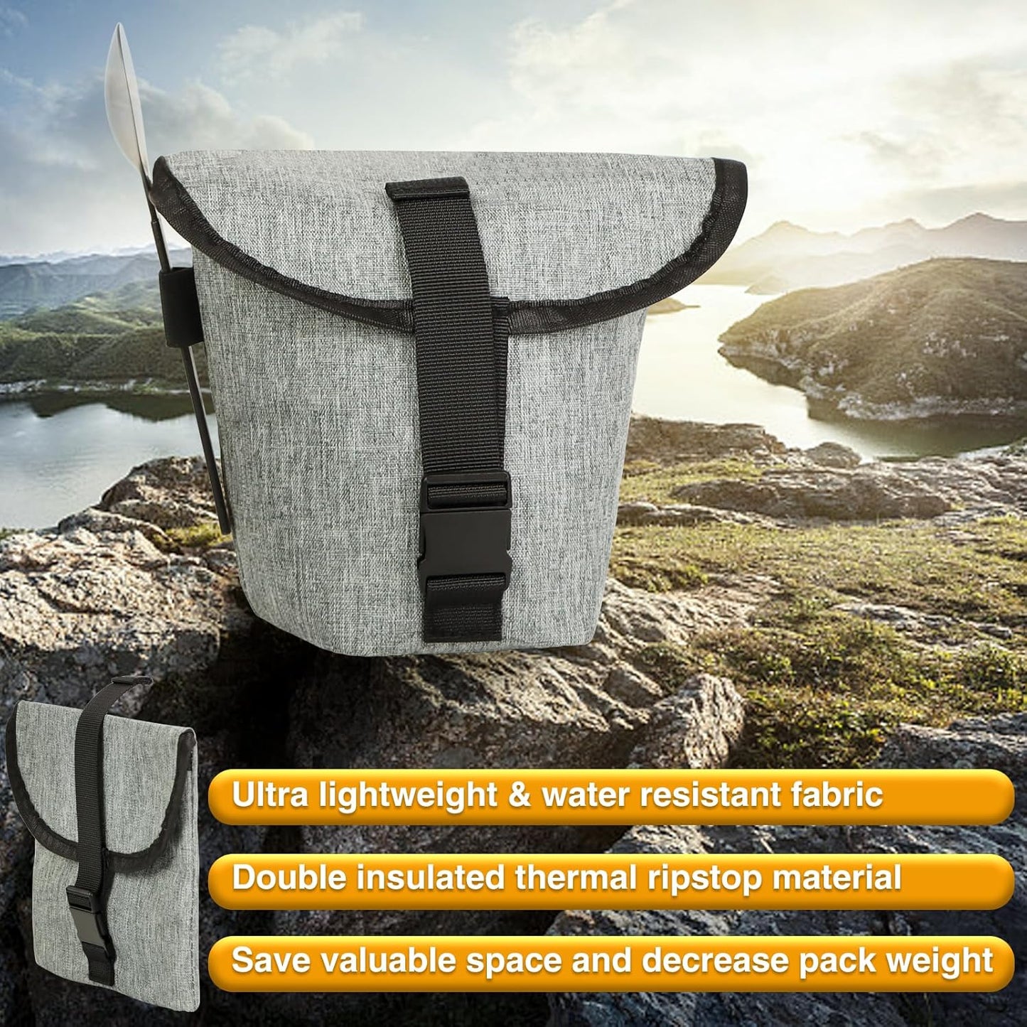 1PCS Foil Insulated Lunch Bag Insulated Reusable Snack Bag Freeze Dried Food Pouch Lightweight Ripstop Food Storage Organizer