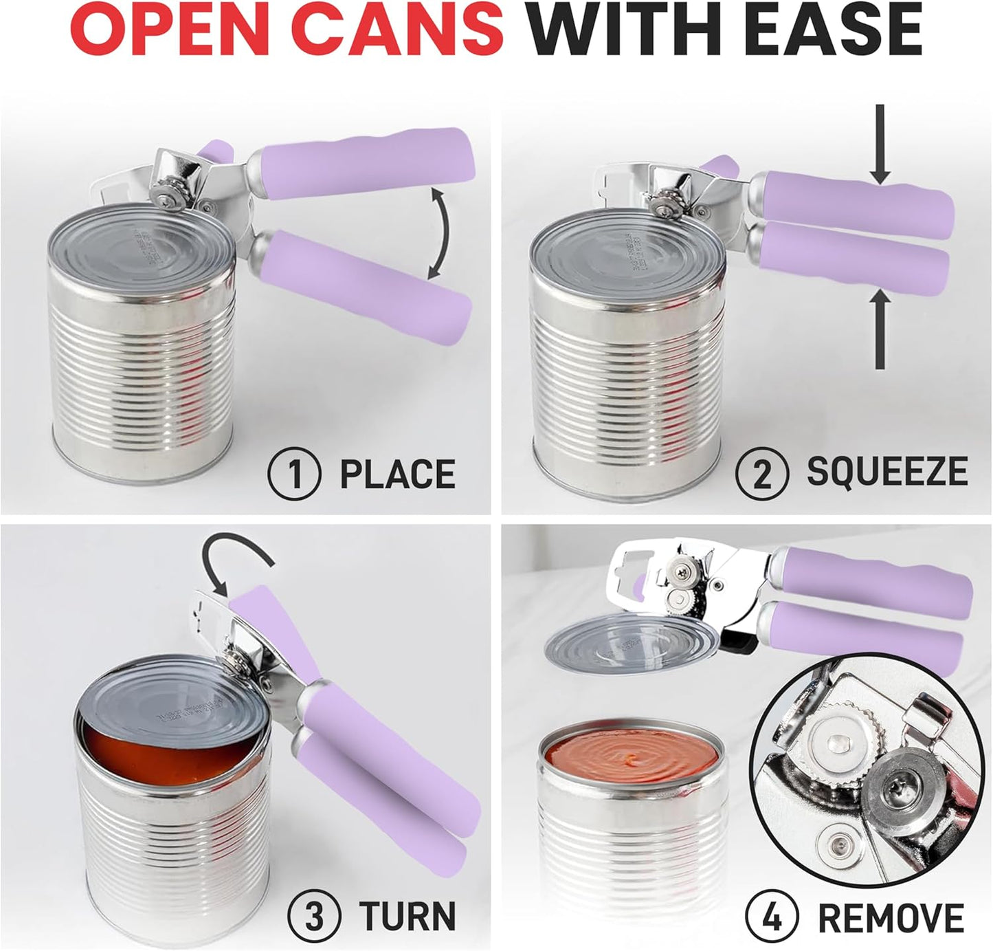 Zulay Kitchen Manual Can Opener with Bottle Opener with Turn Knob