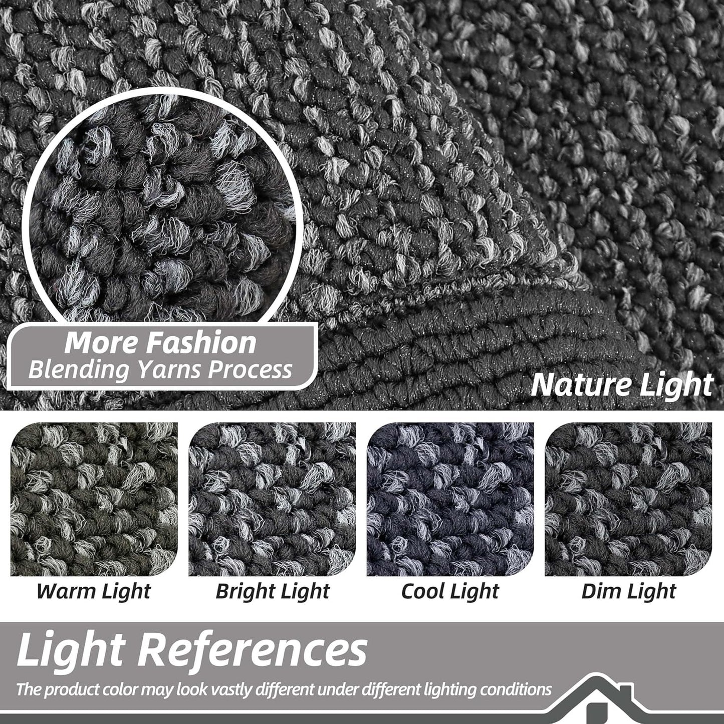 BEQHAUSE Indoor Door Mat 36" x 60", Dirt Trapper Door Mats Non-Slip Entryway Rugs Washable, Resist Dirt Absorbent Welcome Mat, Low Profile Floor Mats for Front Back Door and Entryway, Charcoal