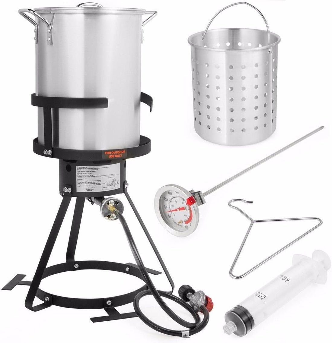 Barton Propane 30 Qt Turkey Flyer Fish Fryer Boiler Steamer Set, 37,000 BTU Burner, Ideal for Outdoor Cooking Seafood Boiler Roaster Crawfish Boiling Gas Stove