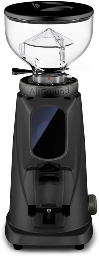 AllGround Sense Burr Coffee Grinder, Home Coffee Grinder - 64mm Flat Dark T M340 Steel Burr, Grind by Weight (Deep Black), Standard