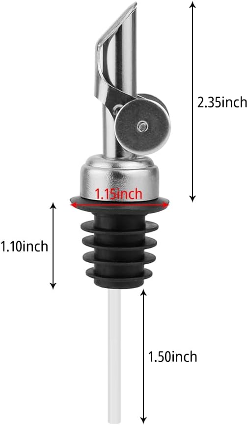 MEETSWEET Automatic Stainless Steel Pour Spout, Leak-Proof for Olive Oil, Vinegar, Wine and Other Liquids (Green)