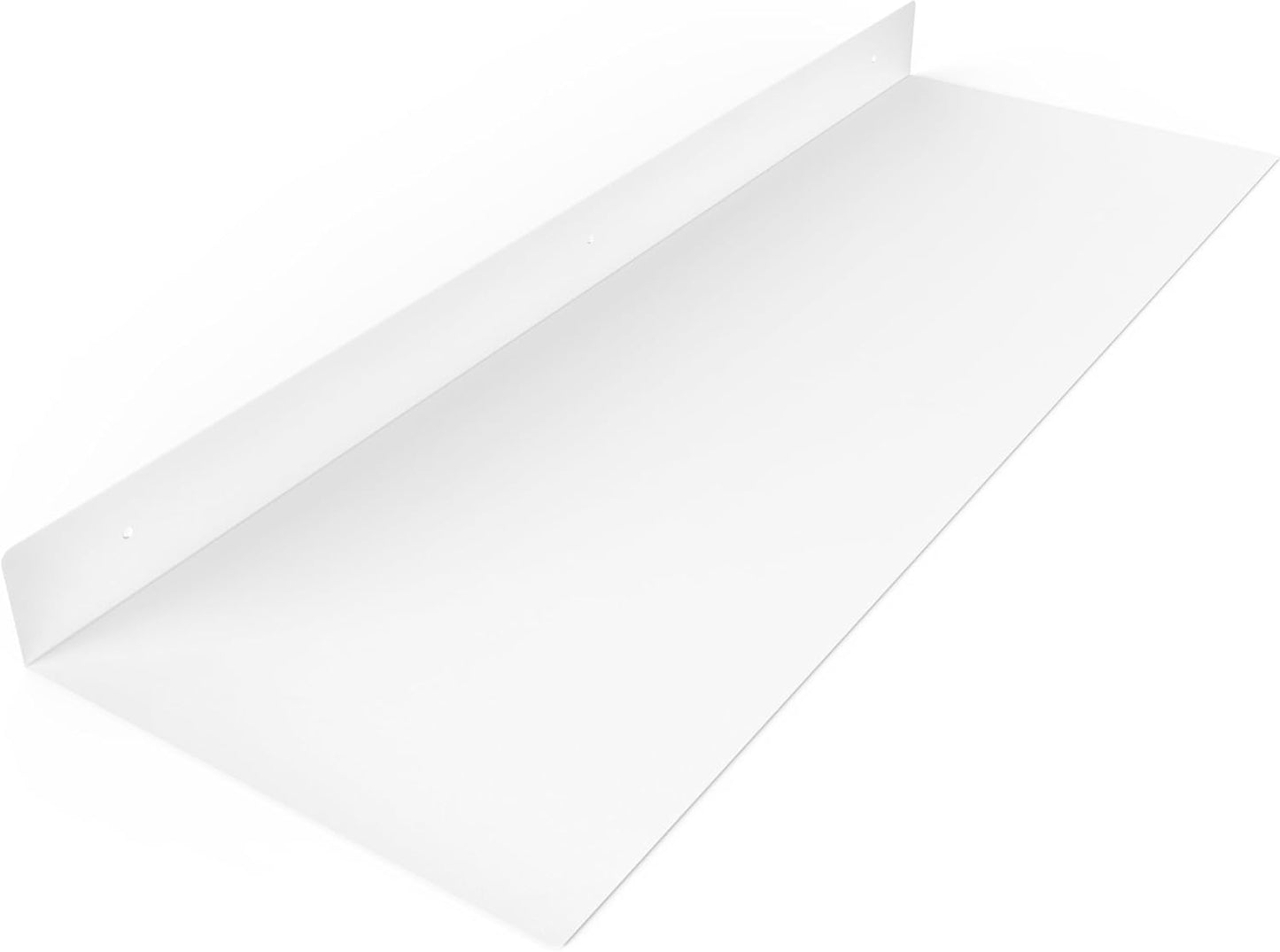 DIY CARTEL Made in The USA - 36 Inch Linear Floating Shelf - Forged Raw Steel - Industrial Heavy Duty Metal Wall Mounted Modern Rustic Shelf (36-inch x 12-inch White)