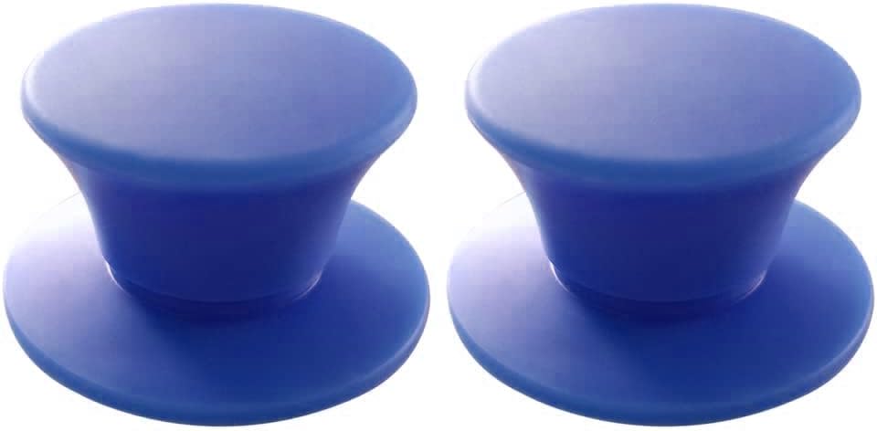 JoyTube Universal Pot Pan Lids Replacement Knob, Silicone Heat Resistant Pan Cover Holding Handles BPA Free Dishwasher Safe Fits Skillets and Kitchen Cookware (Pack of Two-Blue)