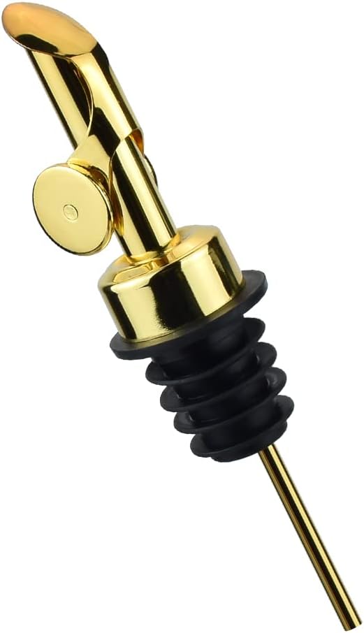 MEETSWEET Olive oil dispenser spout, pour spouts，304stainless steel automatic opening and closing spout, leak-proof, for olive oil, vinegar, wine and other liquid bottles (304gold)