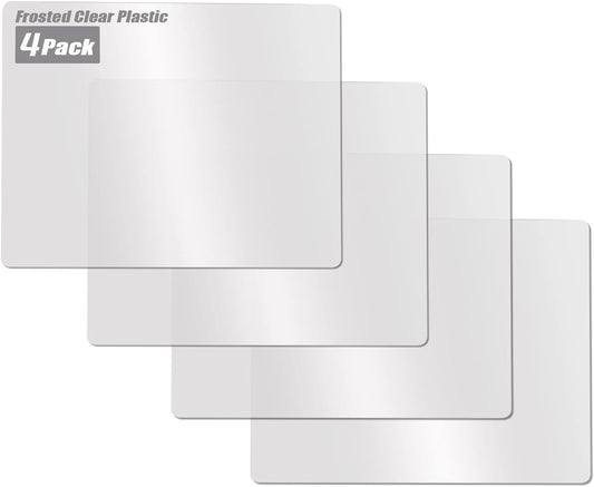 Fotouzy Flexible Plastic Cutting Boards for Kitchen, 4 Frosted Clear Cutting Mats 15 x 12 In, BPA-Free, Non-Porous, and Dishwasher Safe, Set of 4