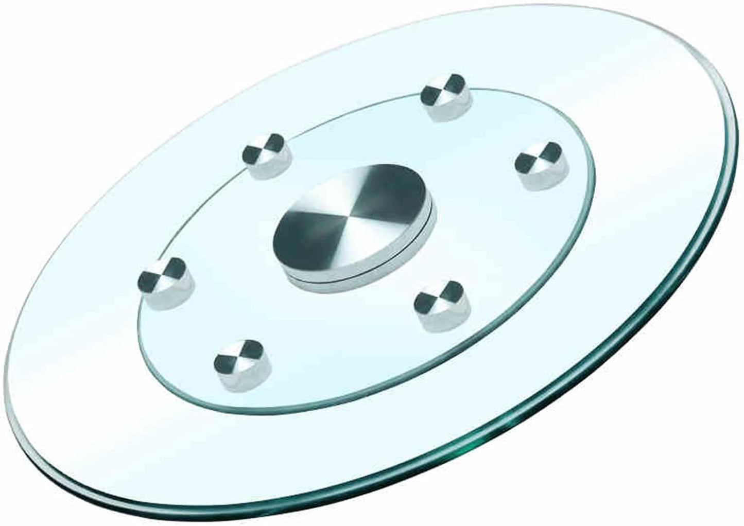 23" Large Glass Turntable Dining Table Lazy Susan, Kitchen Round Clear Tabletop Rotating Tray Lazy Susan Organizer, Party Table Centerpiece, Smooth Spin