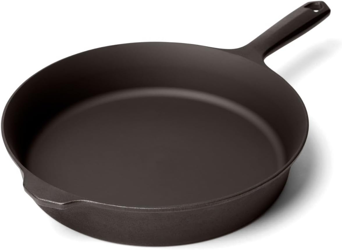 Field Company 10-Inch Cast Iron Skillet – No.8, Lightweight & Smooth, Nonstick, Preseasoned with Organic Oil – Made in USA, Non-Toxic – Vintage Design