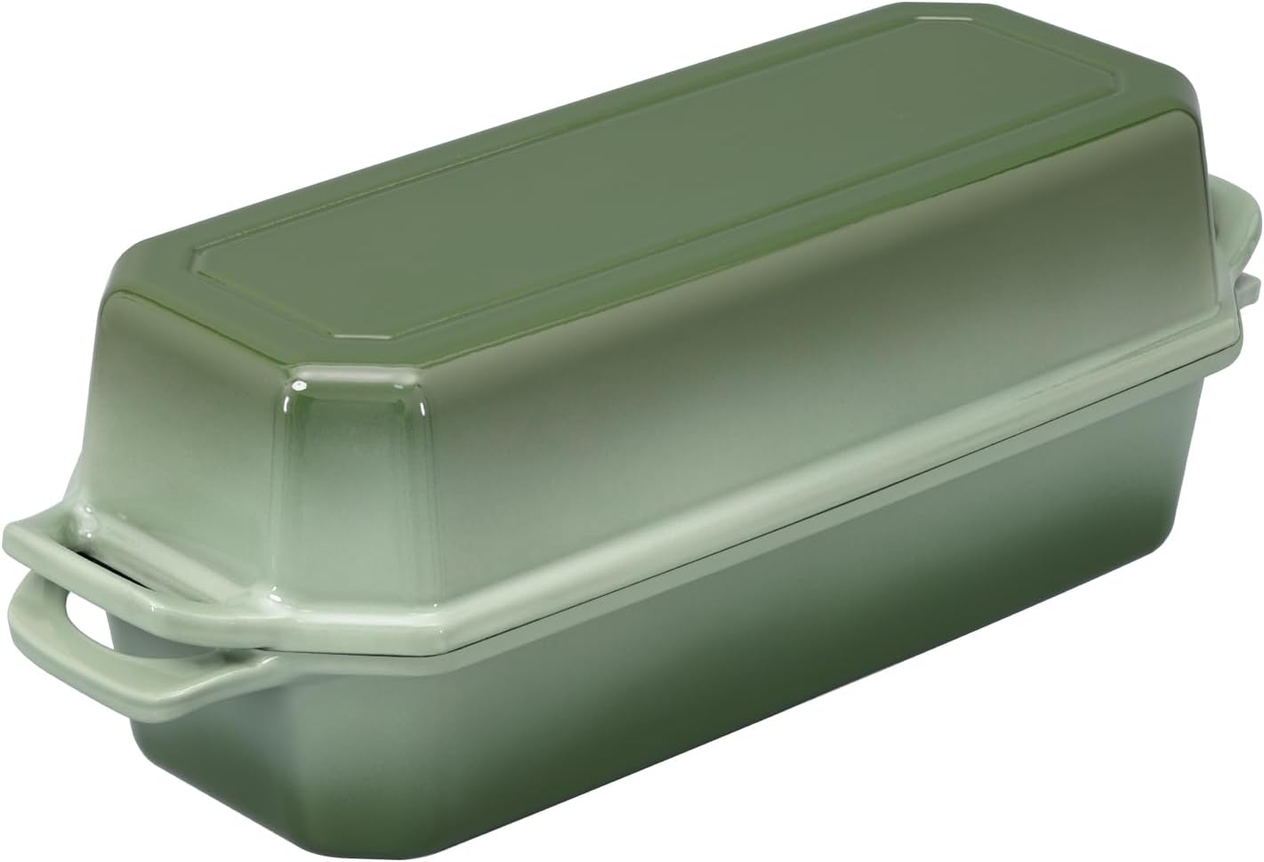 Bread Pan Cast Iron Loaf Pan with Lid Bread Loaf Pan 13x5 Inch Enameled Cast Iron Sourdough Bread Pan,AquaGreen