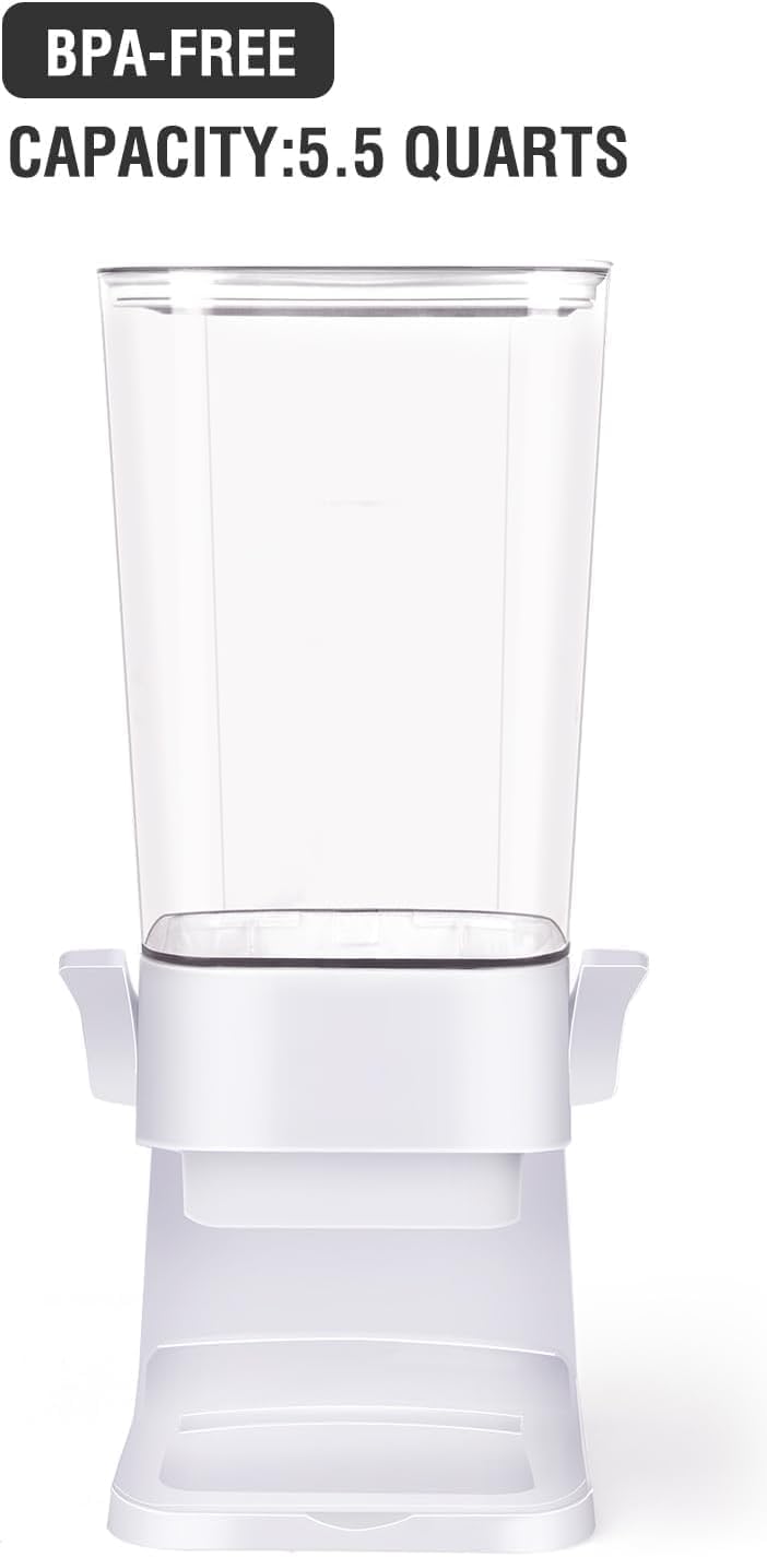 Cereal Dispenser Countertop 3pcs,5.5L Cereal Containers Storage Dispenser for Pantry,Dry Food Storage Rice Containers,Candy Dispenser,Snack Organizer Machine for Grains, Nuts,Oatmeal, Pet Food White