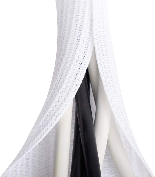 20ft - 4/5 inch White Cable Sleeve, Cable Organizer for Desk PC TV Computer, Wire Protector Cable Wrap Cover, Cord Management for Home Office