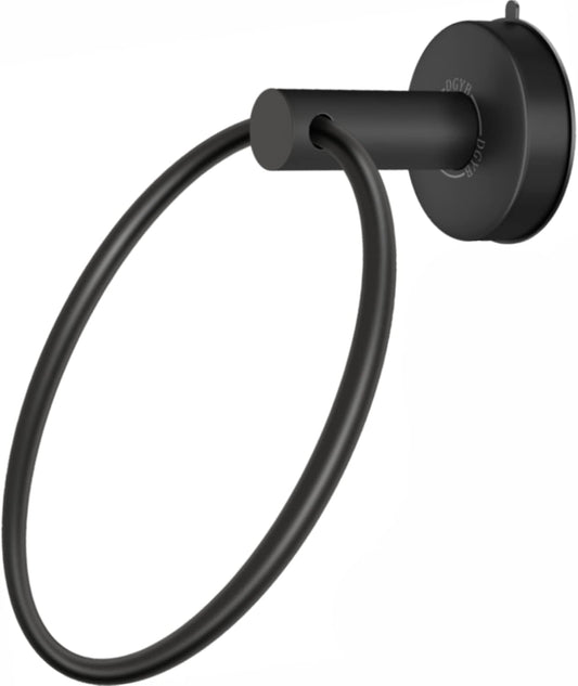 DGYB Suction Cup Towel Ring Matte Black Hand Towel Holder for Bathroom Wall SUS 304 Stainless Steel Kitchen Towel Hanger