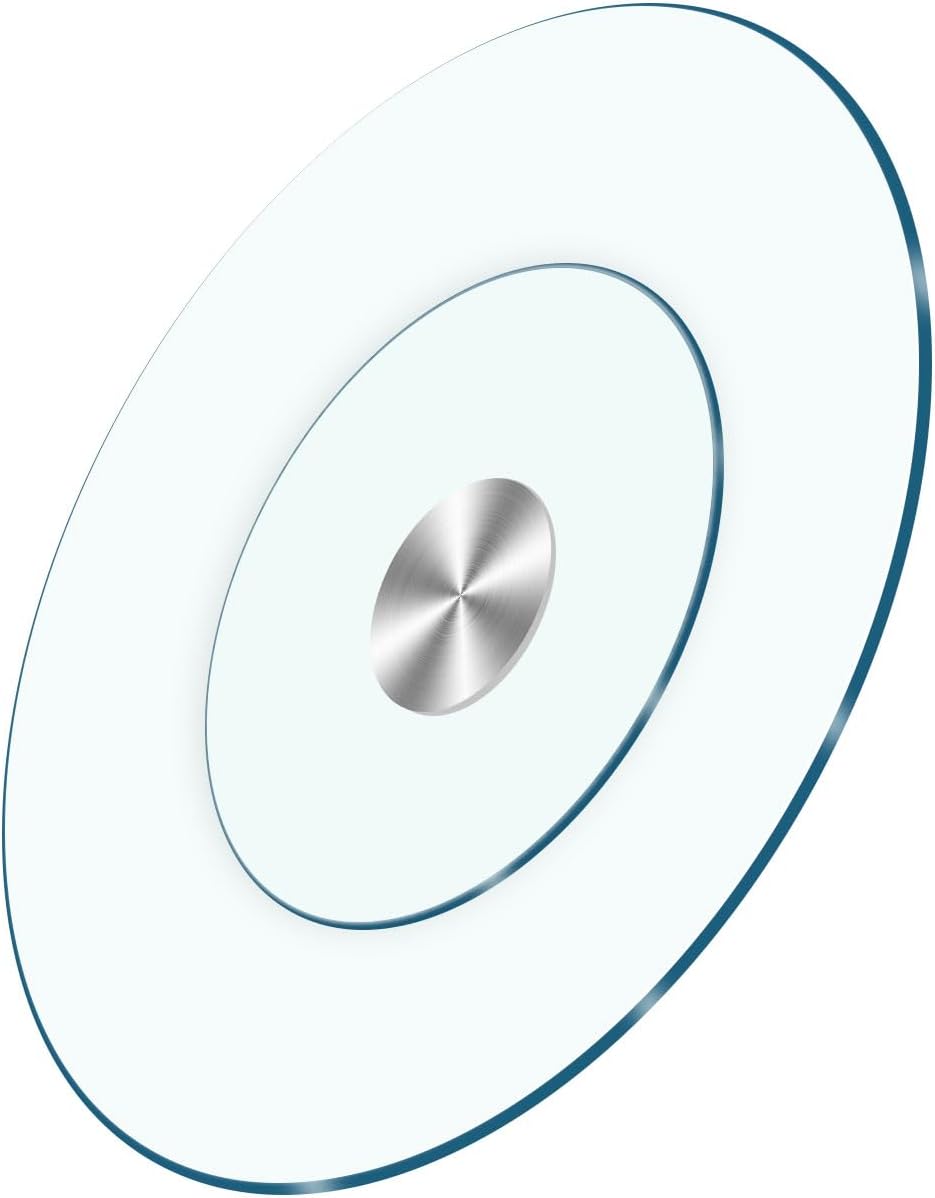 48" Tempered Glass Lazy Susan Turntable Dining Table Large Tabletop Rotating Tray Clear Serving Plate (48inch)