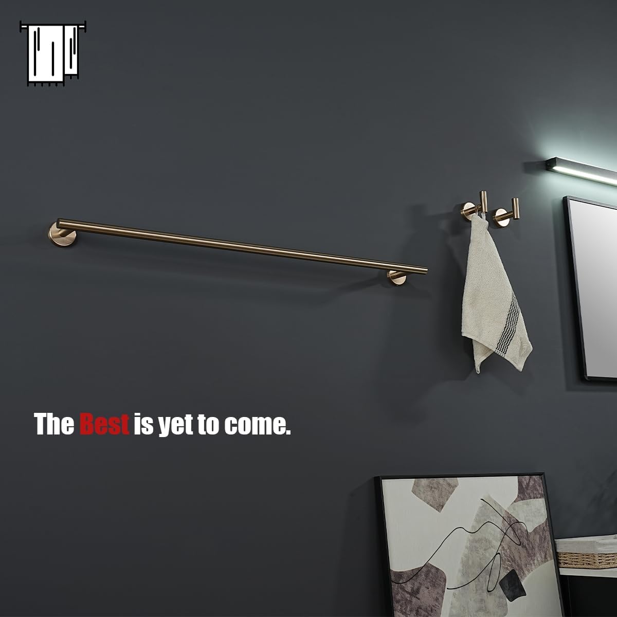 JQK Champagne Bronze Bath Towel Bar, 30 Inch 304 Stainless Steel Thicken 0.8mm Towel Rack Bathroom, Towel Holder Wall Mount, Useable Length 27 Inch, TB110L27-CB