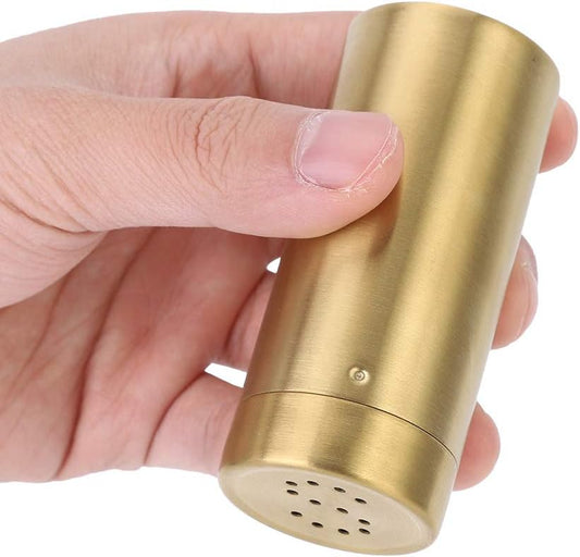 2Pcs Gold Spice Jars P/S Hole Condiment Jar Stainless Steel Seasoning Jar Bottle for Sugar, Salt, Pepper,Spices, for Home Kitchen, Dining Room(3.4×1.5in)