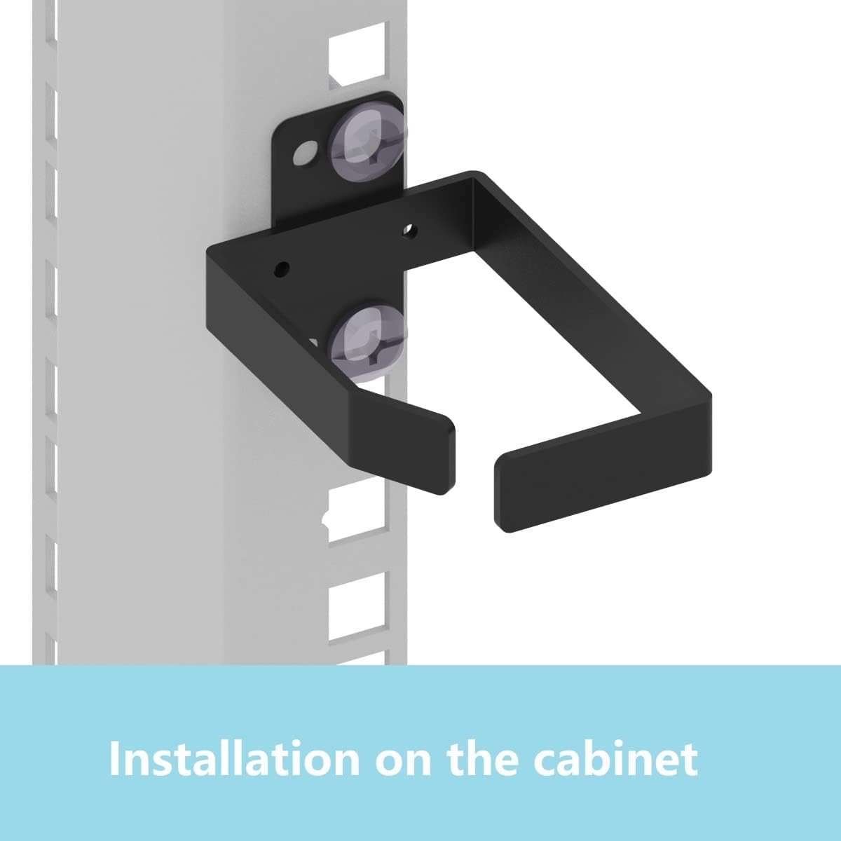 5 Pieces of 1.7 x 2.7in Server Rack Cable Management D-Ring Hooks - Network Rack-Mount Cord Organizer Ring Set for Power Cords, Fiber Optic or Network Patch Cables (5DRing)