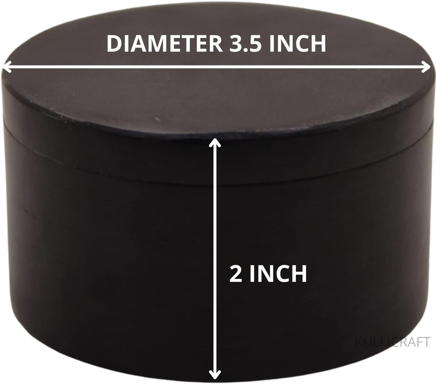 Unique Salt and Pepper Box Elegant Round Marble Black Salt Box With Lid For Salt, Spice and Herbs Storage. Perfect Container To Store (3.5 X 3.5 X 2 INCH)