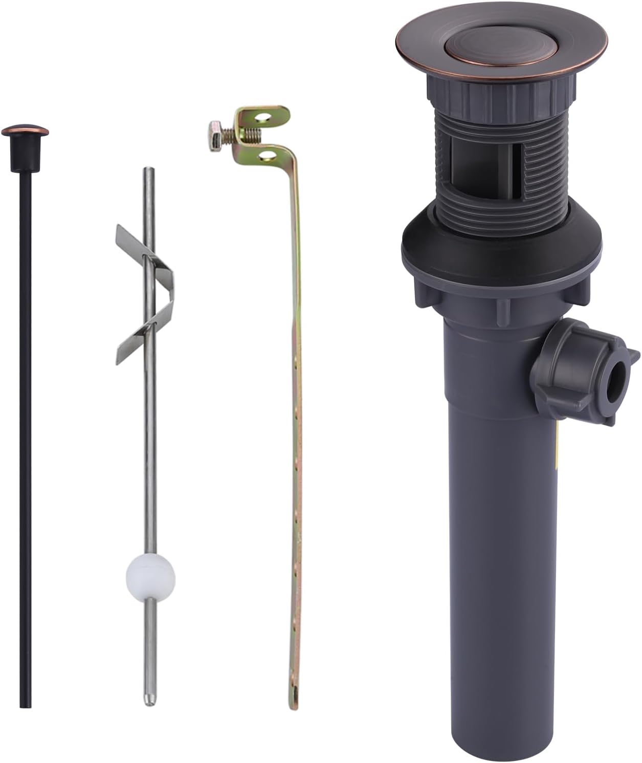 Bathroom Sink Drain with Lift Rod, Oil Rubbed Bronze Sink Drain with Overflow, ARCORA Drain Stopper for Vessel Sink