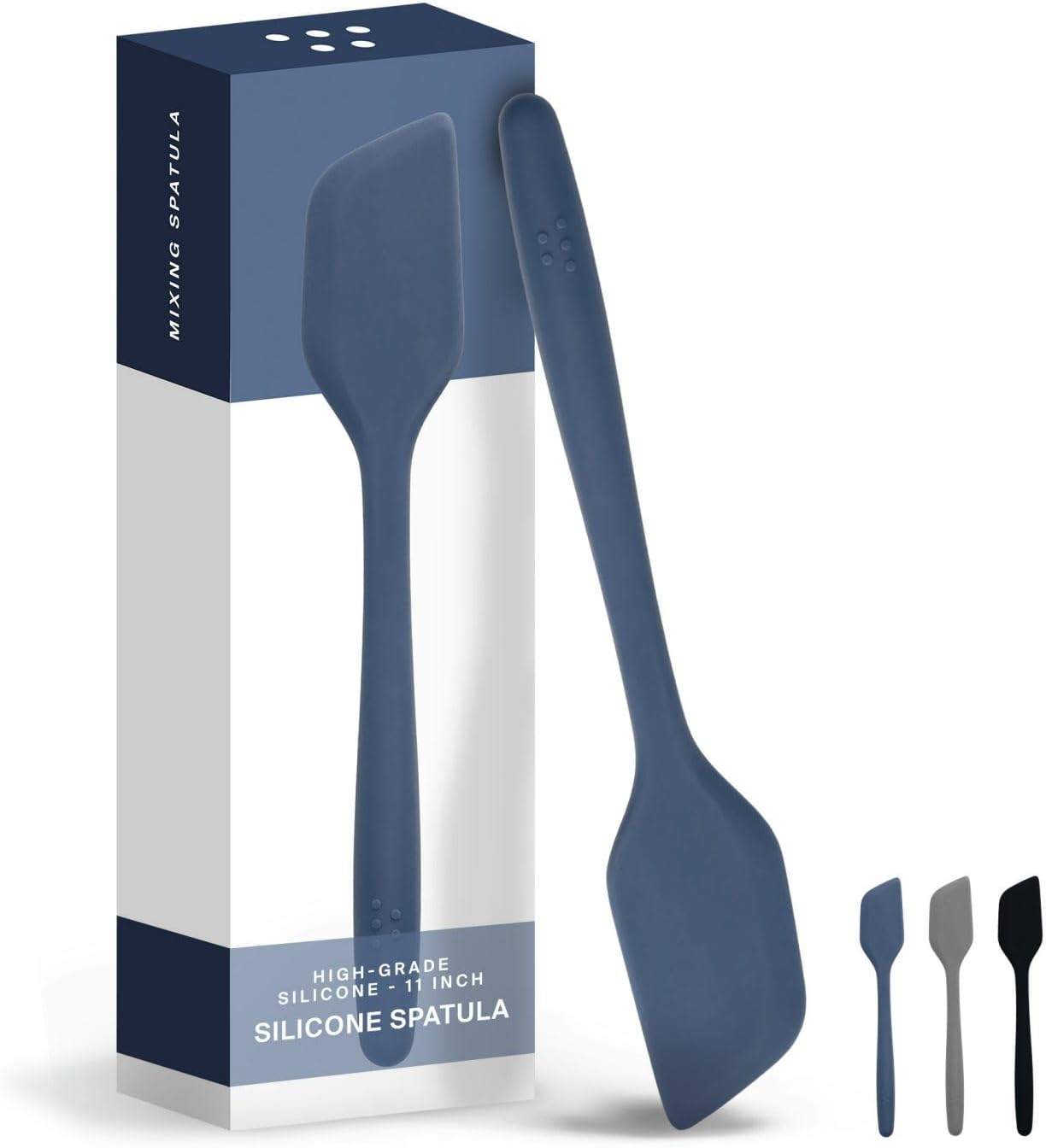 Misen Nonstick-Safe Silicone Spatula - Dishwasher Safe, Heat Resistant - Versatile Professional-Grade Kitchen Tool for Pancakes, Eggs, and Baking - Strong, Flexible, Durable Rubber Utensil - Blue