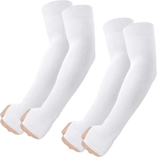 Arm Sleeves with Thumb Hole, Cooling UV Protection Compression Tattoo Cover Up for Men/Women