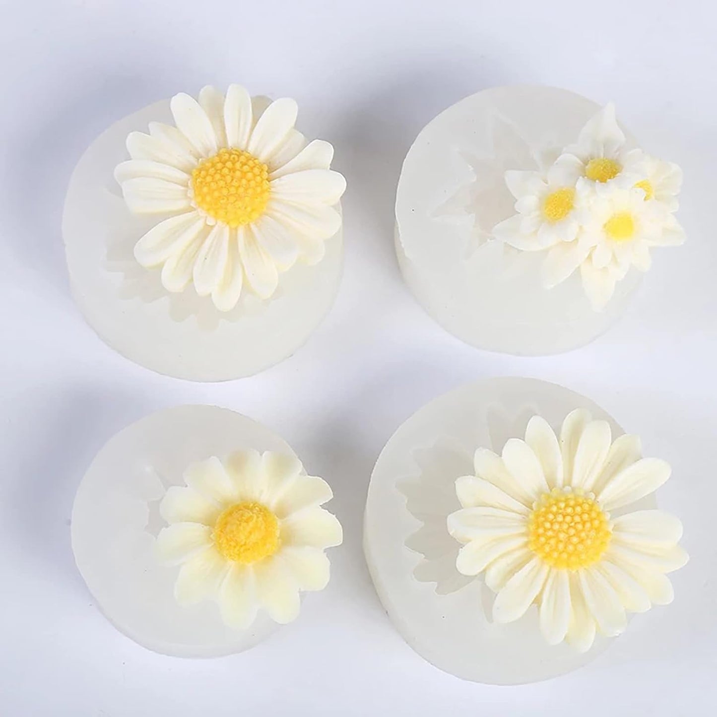 Daisy 4 Pack Flower Molds - Peony, Rose, 3D, Silicone Resin & Clay Molds for Craft Supplies