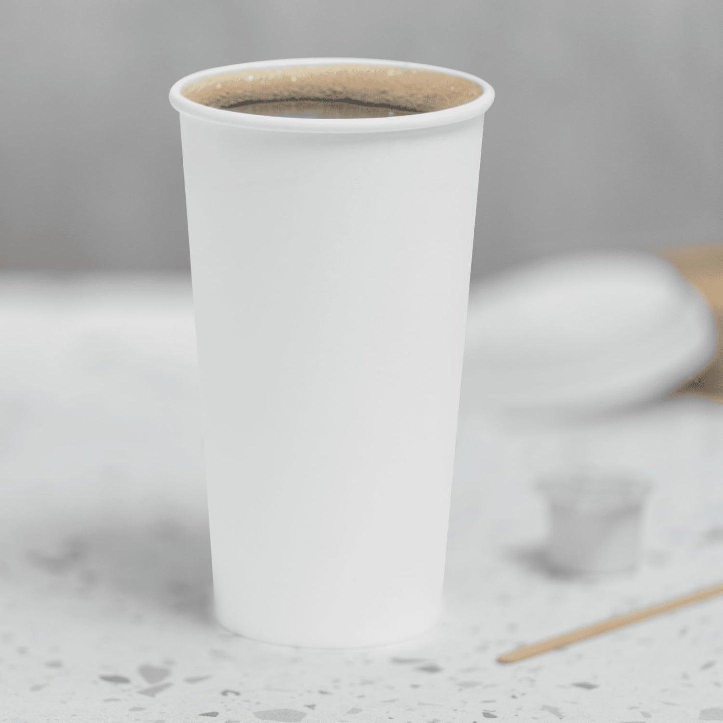 Karat 20 oz Paper Hot Coffee Cups [600 ct] White Disposable Cup for Hot/ Cold Drinks and Beverages, 90mm (C-K520W)