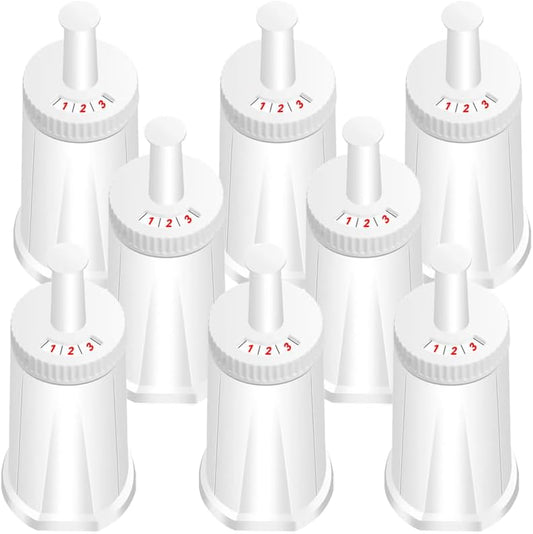 Filter - Replacement Water Filter Compatible with Breville Sage Claro Swiss For Oracle, Barista & Bambino - Compare to Part #BES008WHT0NUC1.Pack of 8（First use without adding coffee powder ）