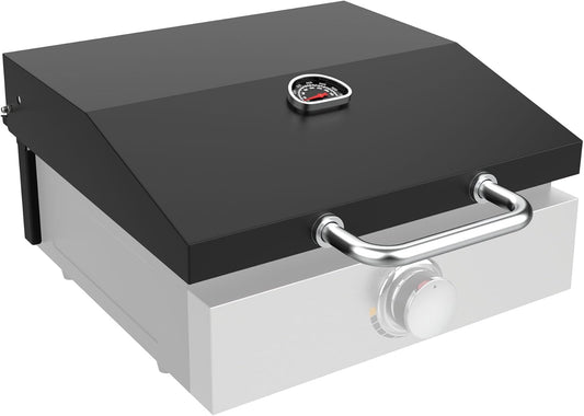 Hard Cover Hood with Temperature Gauge for Blackstone 17 inch Table Top Griddle, Hinged Lid for Blackstone 17" Front or Rear Grease Model, Black