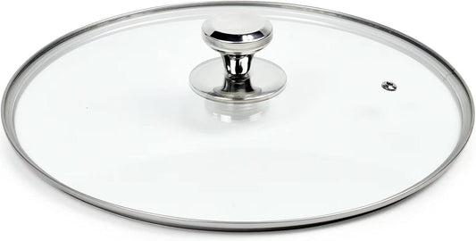 13 In Glass Lid for Frying Pan, Tempered Replacement Cover Compatible with All 13 inches Cookware for Skillets, Round Cast Iron, Cast Aluminium, Stainless Steel Pans &Pots