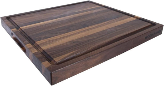 Large Cutting Board from American Walnut - A Butcher Block with Juice Groove for Easy Cutting of Meat and Juicy Veggies - Walnut Chopping Board - 20x16x1.5 inches
