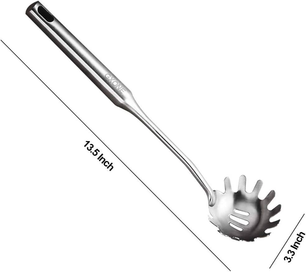 Spaghetti Spoon,304 Stainless Steel Pasta Spoon,Silver/13.8Inch