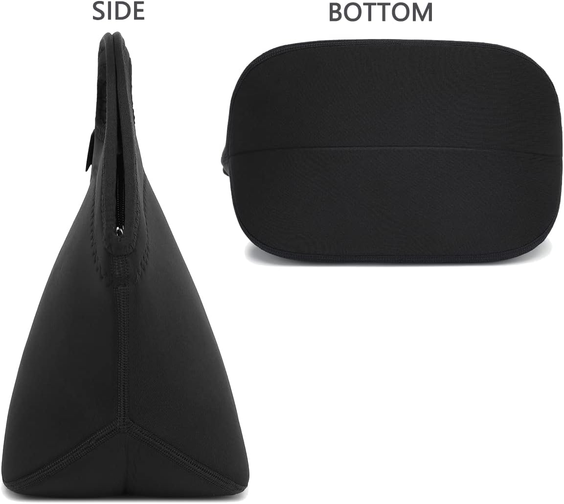 FlowFly Neoprene kids Lunch box Insulated Soft Bag Mini Cooler Thermal Meal Tote Kit for Boys, Girls,Men,Women,School,Work, Office,Black