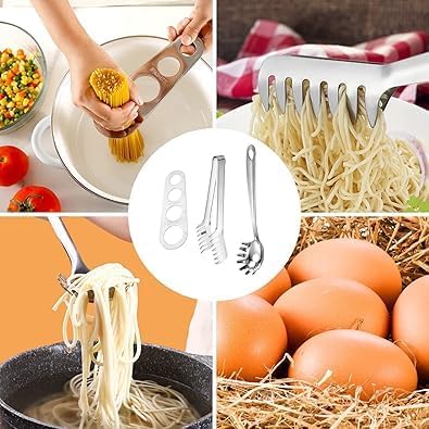 Silver Creative Spaghetti Measurer, Stainless Steel Spaghetti Measurer Measuring Tool Pasta Portion Control Gadgets Portion Cooking Tool for Pasta and Noodles