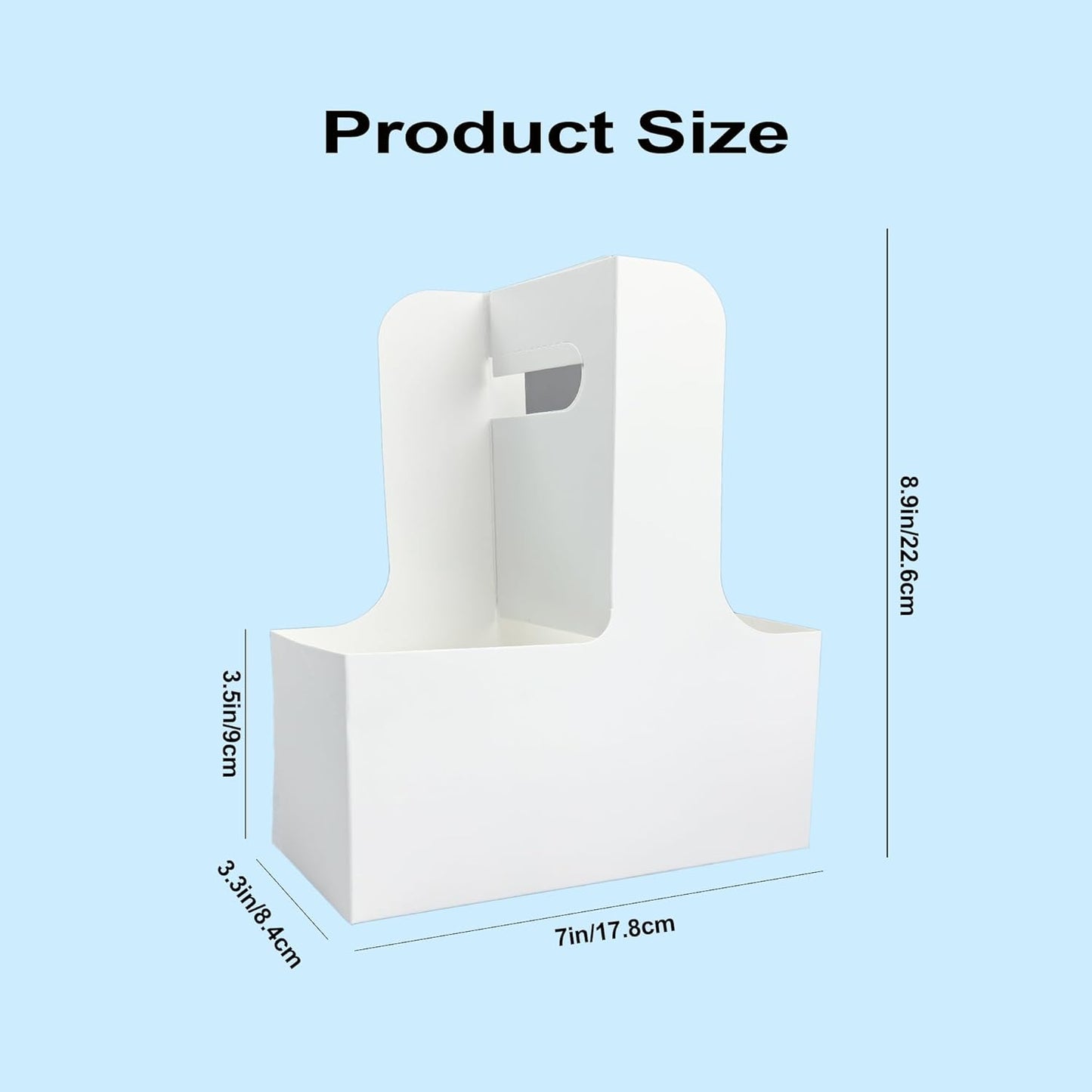 30 Pack 2-Cup Drink Carrier with Handle, Disposable White Cardboard Paper Cup Holder for Cold/Hot Drinks,Cup Carrier for Coffee or Food Delivery, Take Out Cup Carriers, Mlfklmkl