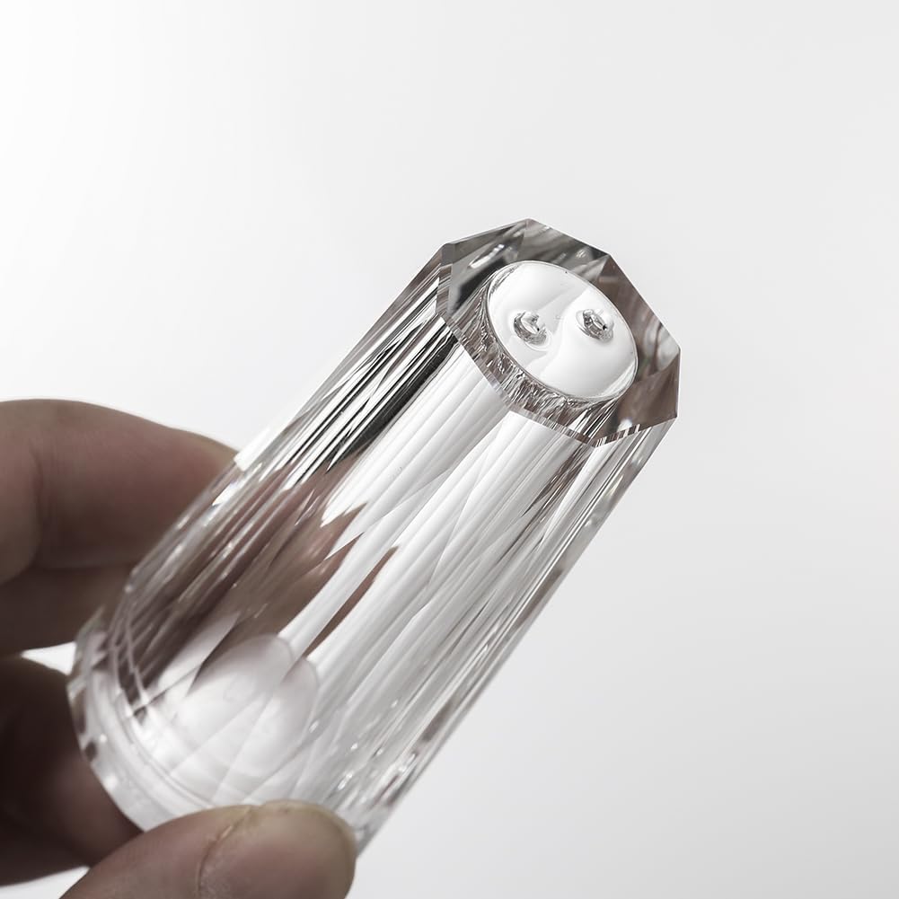 Salt and Pepper Shaker Set Spice Dispenser Refillable Design Cut Crystal Seasoning Shaker Kitchen Decor for Cooking Table,RV,Dinner Party,Camping BBQ (T-03)