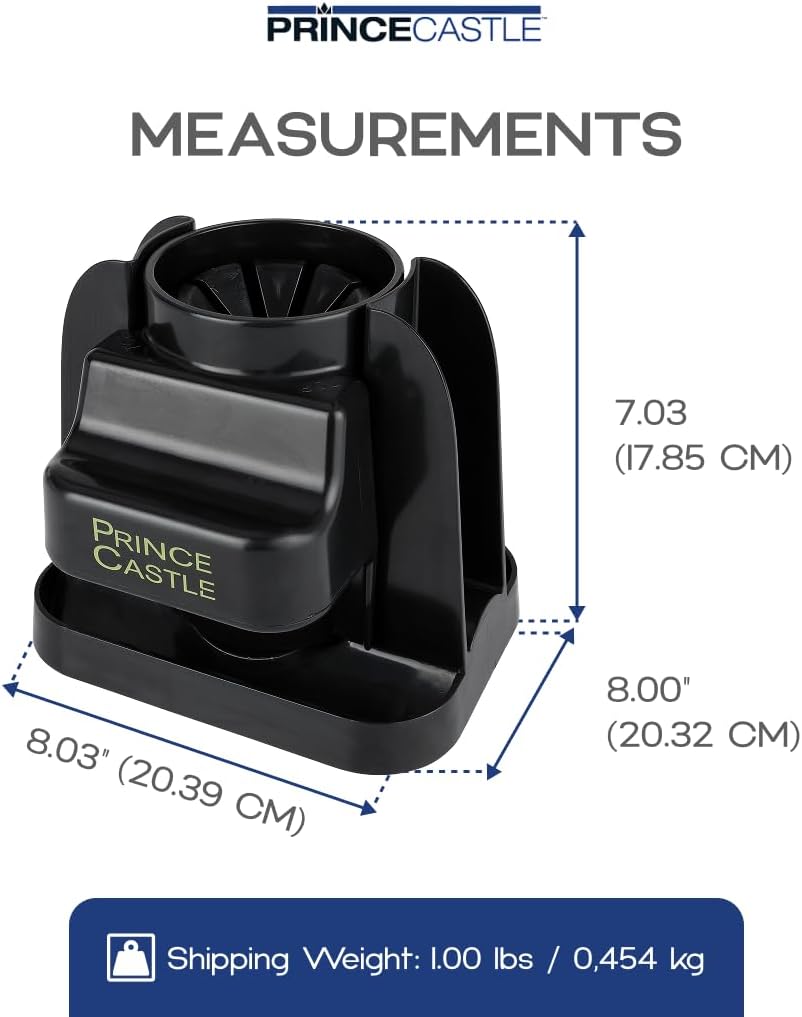 Prince Castle Lime Lemon Cutter - Fruit Slicer Kitchen Gadget and Vegetable Chopper with Container 8-Wedge Slicer