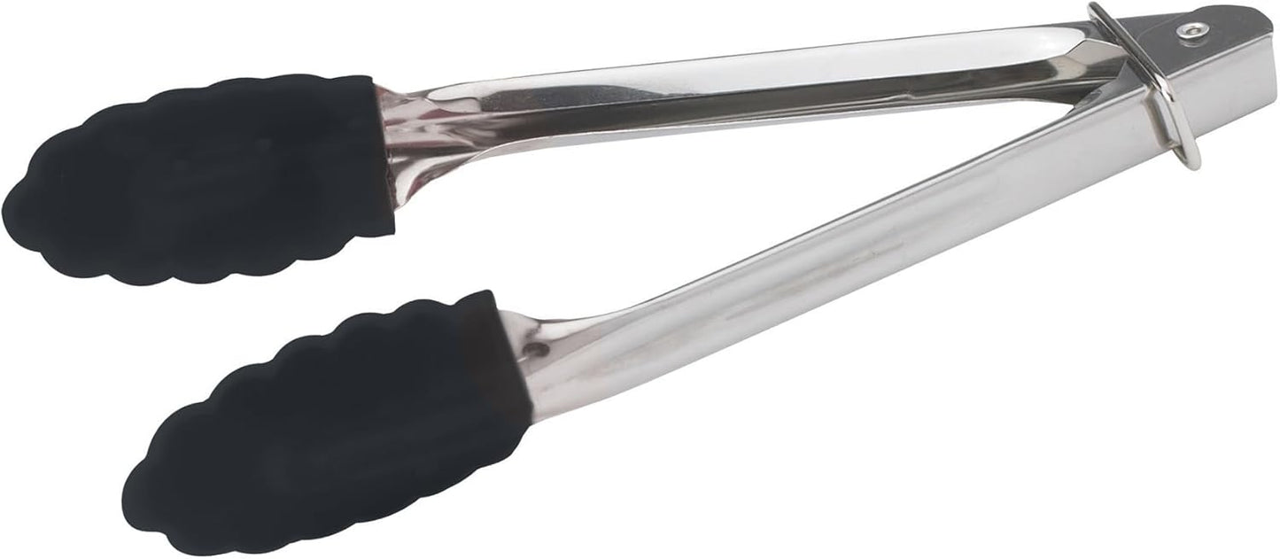 Winco 7" Stainless Steel Utility Tongs, Silicone Tips