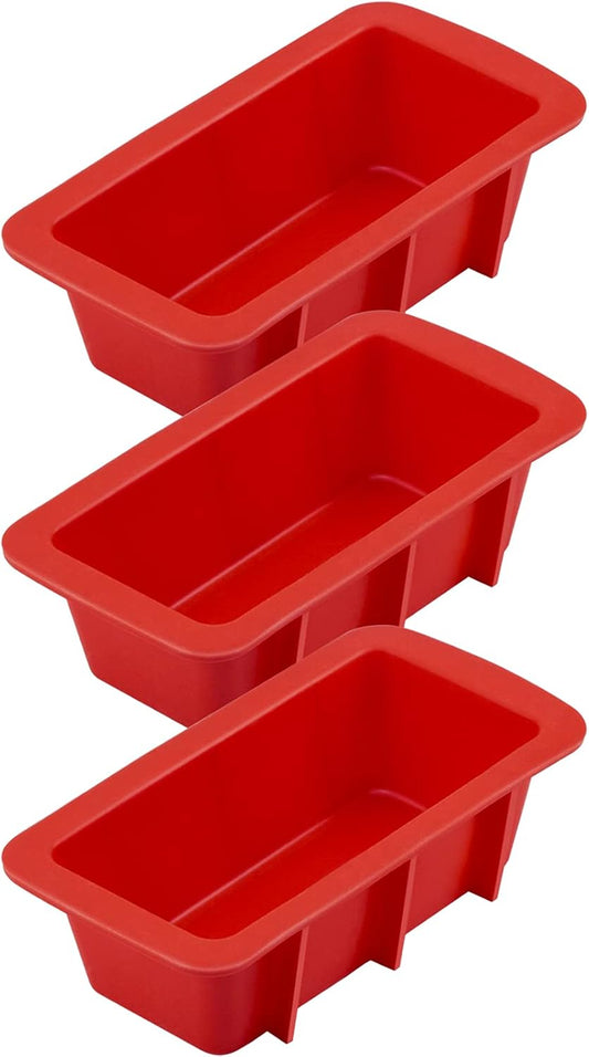 Anaeat Mini Reusable Silicone Bread Pan Set of 3, Non-Stick and Flexible, Safe and Environment Friendly, Multi-Purpose, Easy to Use and Clean, Brand Quality Guarantee