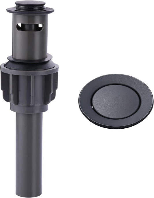 ALEASHA Bathroom Sink Drain with Overflow Vessel Sink Stopper,Pop Up Drain for Bathroom Sink Pop Up Drain Stopper for Hair Catcher,Matte Black