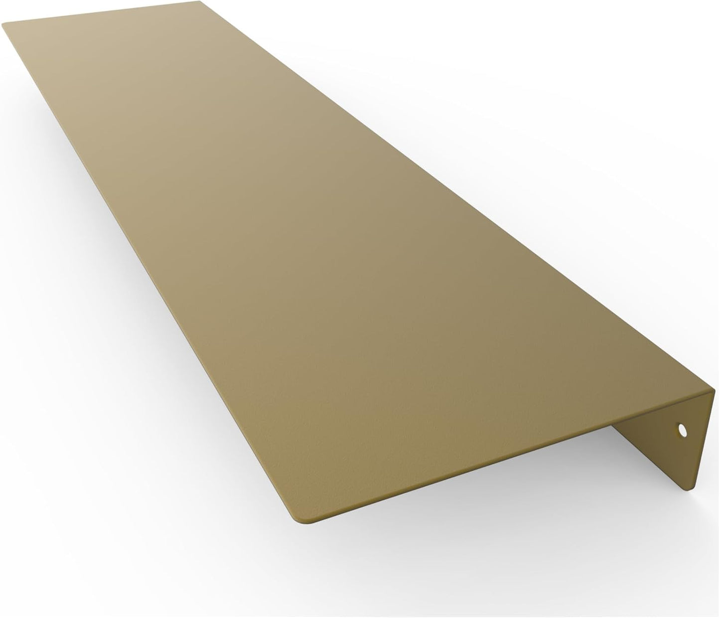 DIY CARTEL Linear Floating Shelf - Forged Raw Blackened Steel - Industrial Heavy Duty Metal Wall Mounted Modern Rustic Shelf - Made in The USA (30-inch x 8-inch Gold)