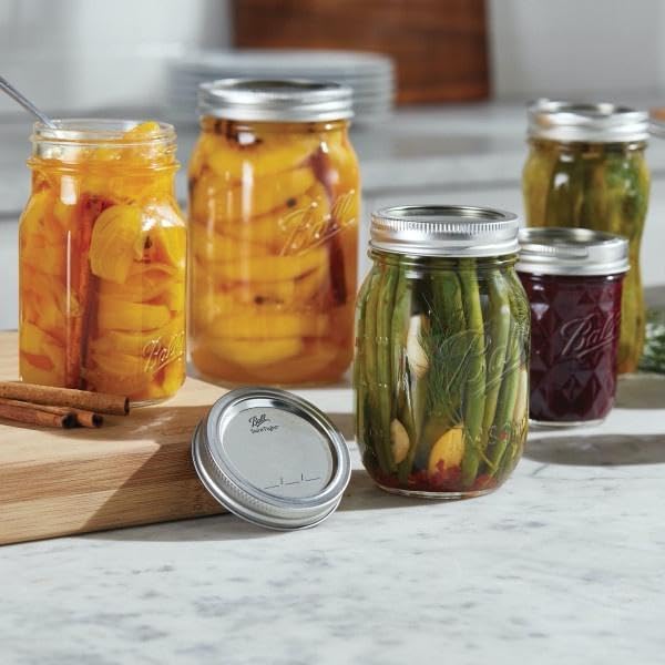 Ball Wide Mouth Glass Mason Jars with Lids and Bands, Used for Canning, Pickling, Juice, Jam, Jelly, Quart Size 32 Ounce (Pack of 24)