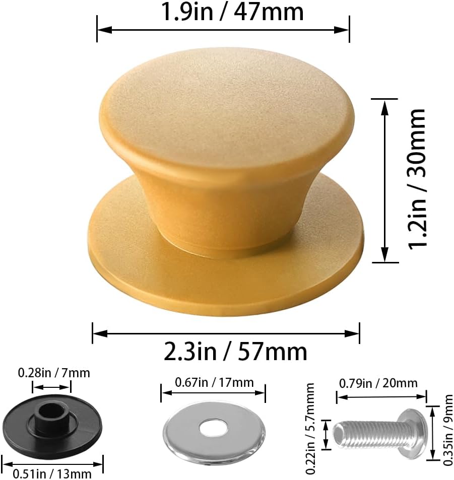 JoyTube Universal Pot Pan Lids Replacement Knob, Silicone Heat Resistant Pan Cover Holding Handles BPA Free Dishwasher Safe Fits Skillets and Kitchen Cookware (Pack of Two-Orange)