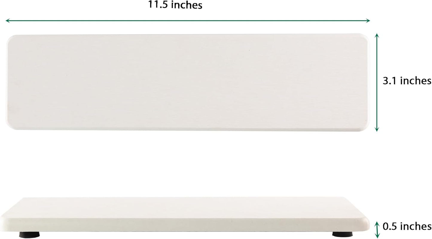 2 Pcs Water Absorbing Stone Trays, Kitchen/Bathroom Sink Soap Dish, Diatomite Tray Used for Hand Soap & Cosmetic Bottles in The Modern Home, 3.15" W x 11.8" L, White