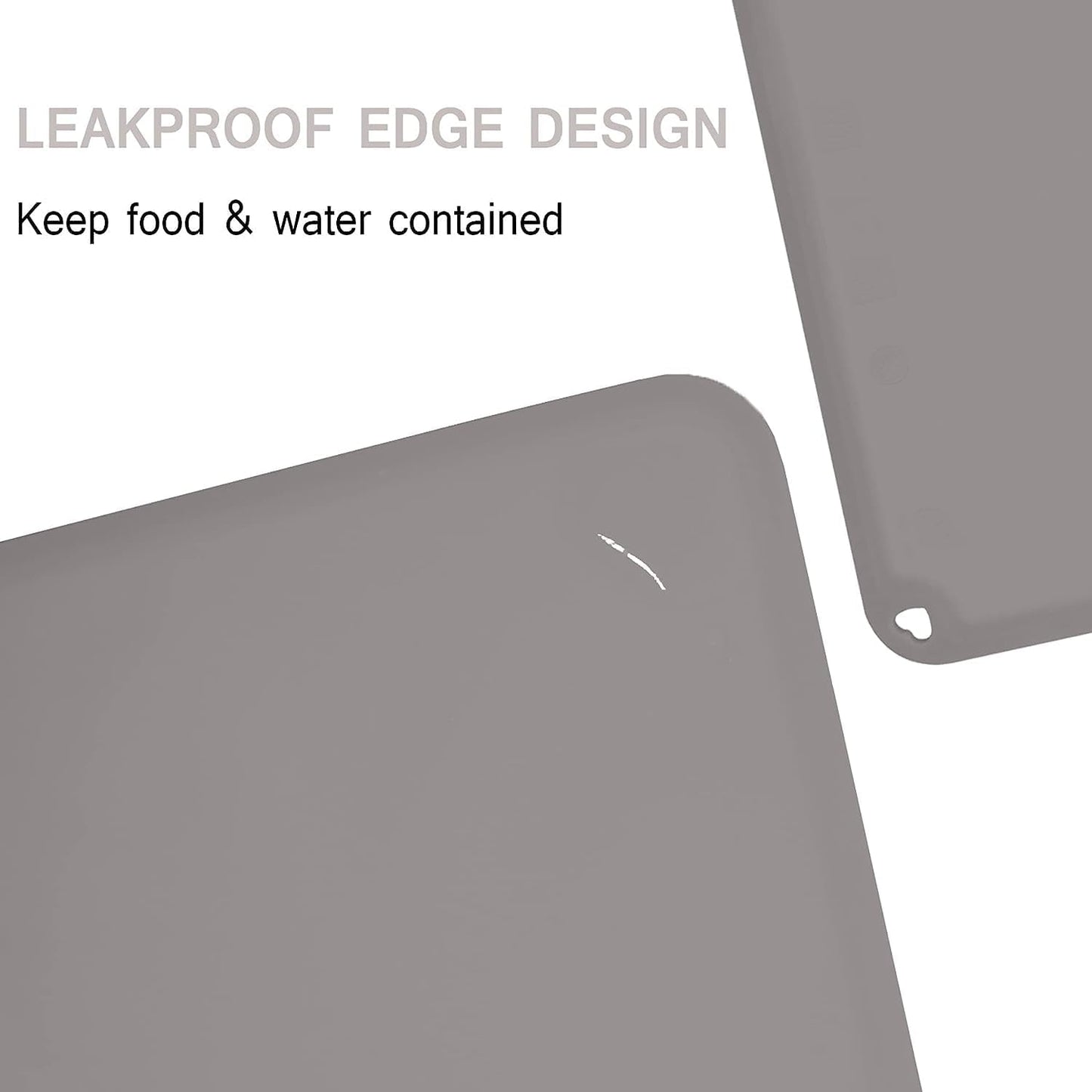 Kids Silicone Placemat, KVK Baby Placemats for Kids Toddler Children Reusable Non-Slip Table Mats Baby Food Mats for Restaurant, 4 Pack, Gray