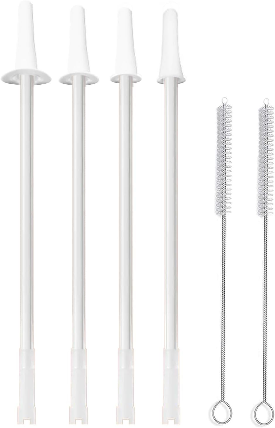 Delove Universal Long Straws for Gallon Water Bottles - Attach a straw to your sports Jug - Cut Size To Fit Any Bottles - Replacement straws -Half Gallon/32oz/64oz/128oz - Set of 4