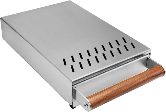 DIBTSA Espresso Knock Box Drawer, Coffee Knock Box with Shock-absorbing Removable Knock Bar and Non-Slip Base, 304 Stainless Steel, Espresso Accessories, 12.4 x 8.14 x 2.55 inch (Silver)